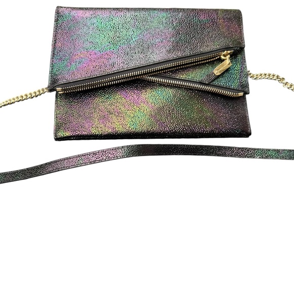 Henri Bendel Devon Petrol Convertible Clutch Crossbody Bag with Dustbag NWT - Picture 11 of 14